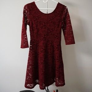 Maroon Lace Dress